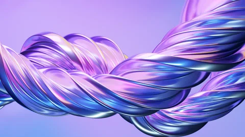 Abstract wave loop animation. 3D rendered background, flowing, twisted shapes Stock Footage 301733607
