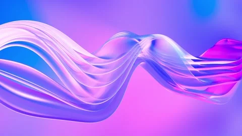 Abstract wave loop animation. 3D rendered transparent clear flowing fluid t.. 動画素材 317645213