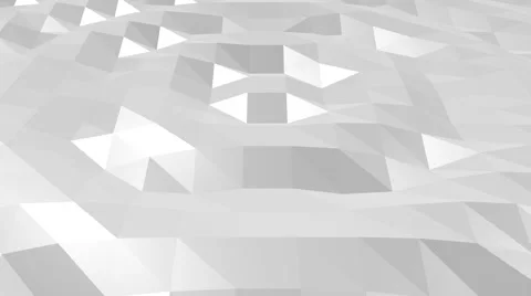 Abstract wave low polygon background side view White loop Stock Footage 68344187