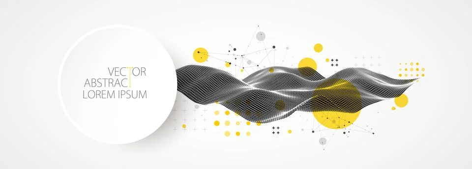 The abstract wave is made in a frame style in a bright gradient color. Templa Stock Illustration