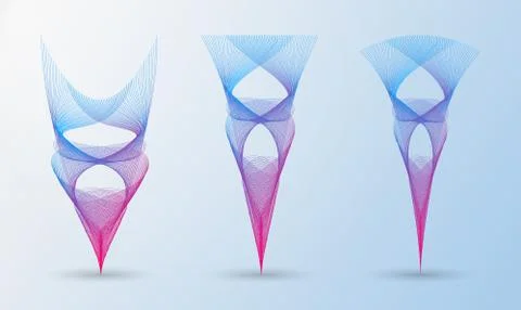Abstract wave of the many colored lines. Wavy stripes isolated. Vector Stock Illustration