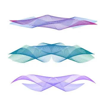 Abstract wave of the many colored lines. Wavy stripes isolated on white Stock Illustration
