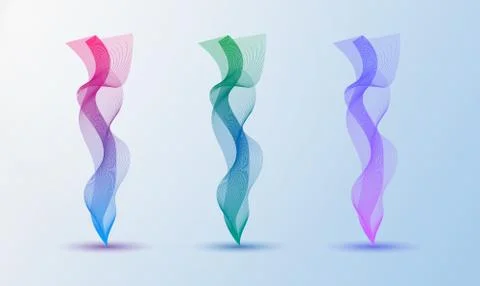 Abstract wave of the many colored lines. Wavy stripes isolated. Vector Stock Illustration
