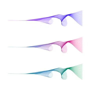 Abstract wave of the many colored lines. Wavy stripes isolated on white Stock-Illustration