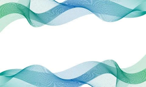 Abstract wave of the many colored lines. Wavy stripes isolated on white Stock Illustration