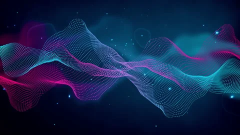 Abstract wave mesh future background particle animation Stock Footage