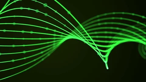 Abstract wave motion background elegant twist green Video stock 74755719