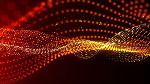 Abstract wave motion on black background. Looping 4K video. Stock Footage 315893926