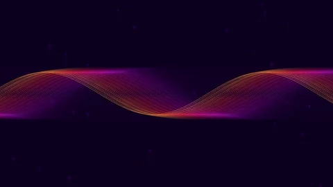 Abstract wave motion with flowing particles on dark background digital moti.. Stock-Footage 342440296