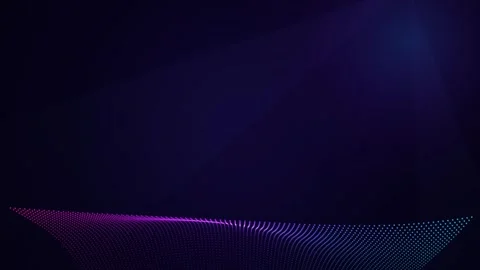 Abstract wave motion formed by glowing dots moving over dark blue gradient .. Stock Footage 346780647