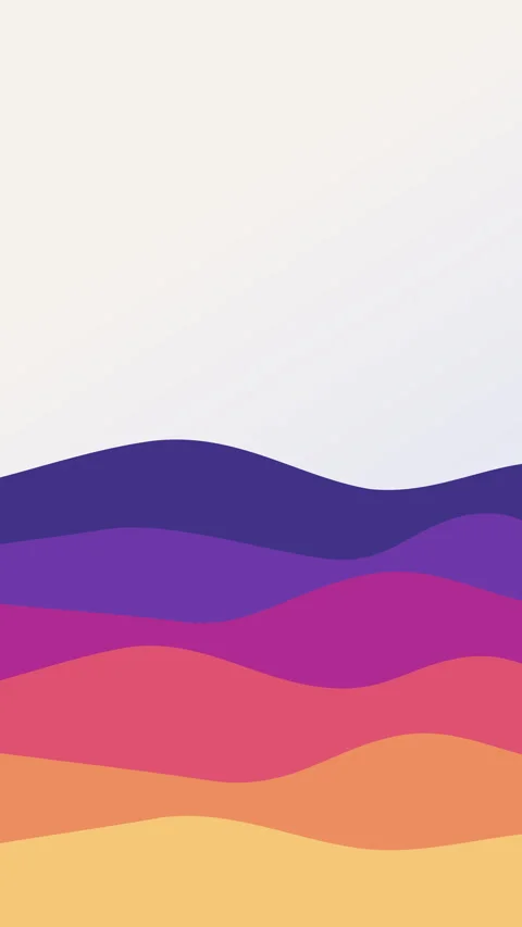 Abstract wave motion graphic loop with colorful layered landscape lines Stock Footage 346736701