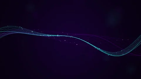 Abstract wave motion with particles on dark background seamless loop for di.. Stock-Footage 346635382