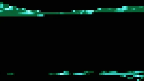 Abstract wave motion particles in small green color square pixel pattern. Stock Footage 221168873