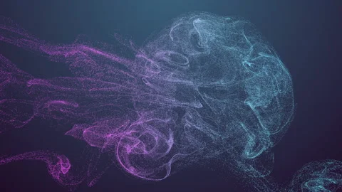 Abstract wave movement of multicolored small particles Stock Footage 155460498