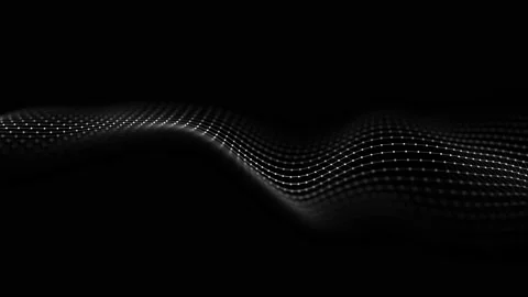 Abstract wave with moving dots and lines. Cyber technology illustration. 스톡 동영상 147194317