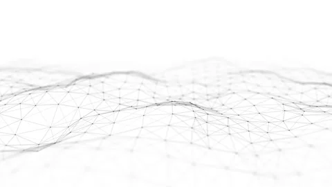 Abstract wave with moving dots and lines. Flow of particles. 스톡 동영상 148380537