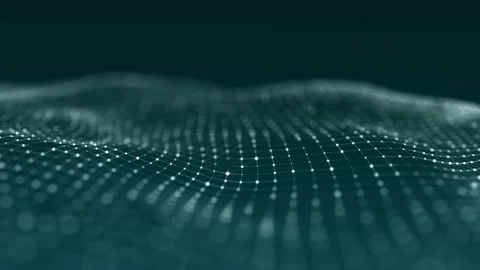 Abstract wave with moving dots and lines. Flow of particles. 스톡 동영상 149404320