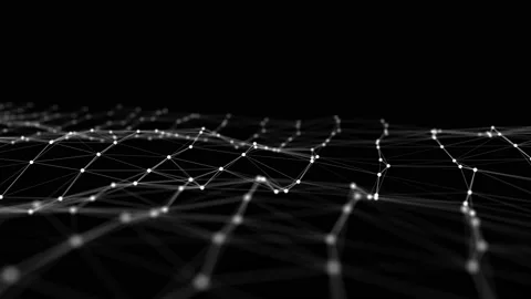 Abstract wave with moving dots and lines. Flow of particles. 스톡 동영상 149404332