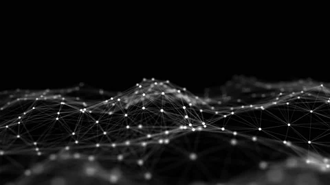 Abstract wave with moving dots and lines. Flow of particles. 스톡 동영상 149404422