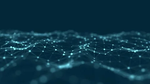 Abstract wave with moving dots and lines. Flow of particles. 스톡 동영상 149404423