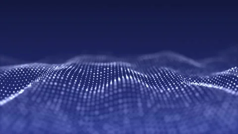 Abstract wave with moving dots and lines. Cyber technology illustration. 스톡 동영상 149404496