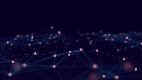 Abstract wave with moving dots and lines. Flow of particles. 스톡 동영상 149404508