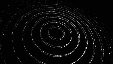 Abstract wave with moving dots and lines. Flow of particles. Vídeo Stock 149404515