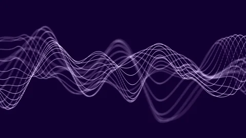 Abstract wave with moving dots and lines. Flow of particles. 스톡 동영상 149404516