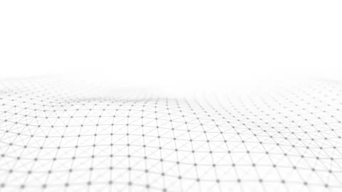 Abstract wave with moving dots. Cyber technology illustration. Vídeo Stock 147194331