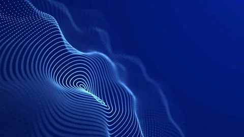 Abstract wave with moving dots.  Cyber technology illustration. 스톡 동영상 147442117