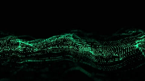 Abstract wave with moving dots. Cyber technology illustration. 스톡 동영상 149111270