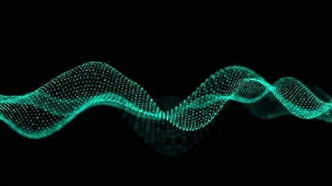 Abstract wave with moving dots.  Cyber technology illustration. 스톡 동영상 152883405