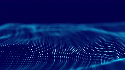 Abstract wave with moving dots. Flow of particles. Technology illustration. 스톡 동영상 146927716