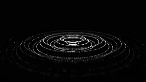 Abstract wave with moving dots. Flow of particles. Stockbeeldmateriaal 147859152