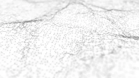 Abstract wave with moving dots. Flow of particles. Vídeo Stock 148147569