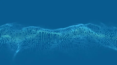 Abstract wave with moving dots. Flow of particles. 스톡 동영상 148380514