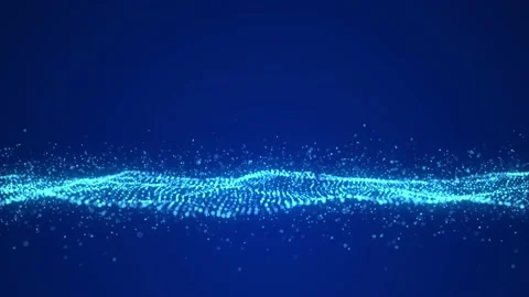 Abstract wave with moving dots. Flow of particles. 스톡 동영상 148649944