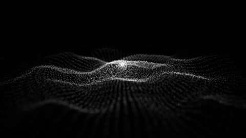 Abstract wave with moving dots. Flow of particles. Vídeo Stock 148650007