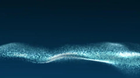 Abstract wave with moving dots. Flow of particles. Vídeo Stock 149111273