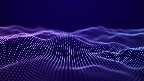 Abstract wave with moving dots. Flow of particles. 스톡 동영상 149404519