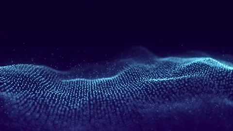 Abstract wave with moving dots. Flow of particles. Stockbeeldmateriaal 152883397