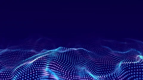 Abstract wave with moving dots. Flow of particles. Stockbeeldmateriaal 152883408