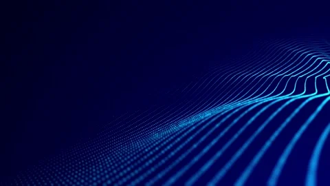 Abstract wave with moving dots. Flow of particles. Stockbeeldmateriaal 152883446