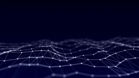 Abstract wave with moving dots. Flow of particles. Technology illustration. Vídeo Stock 155926220