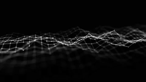 Abstract wave with moving dots. Flow of particles. Technology illustration. 스톡 동영상 155926230