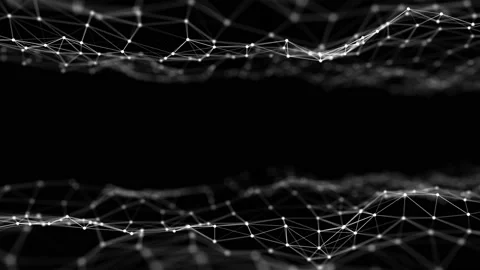 Abstract wave with moving dots. Flow of particles. Technology illustration. Stockbeeldmateriaal 155926262