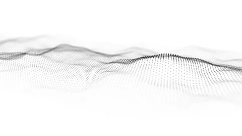 Abstract wave with moving dots. Flow of particles. Technology illustration. Vídeo Stock 155926274