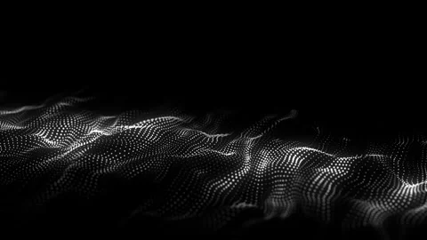 Abstract wave with moving particles on a black background. Big data analytics. 動画素材 249450204