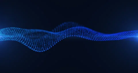 Abstract wave with moving particles blue Stock Footage 240109717