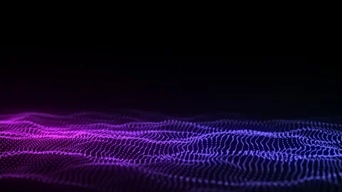 Abstract wave with moving particles on a colors background. Stock Footage 240189600
